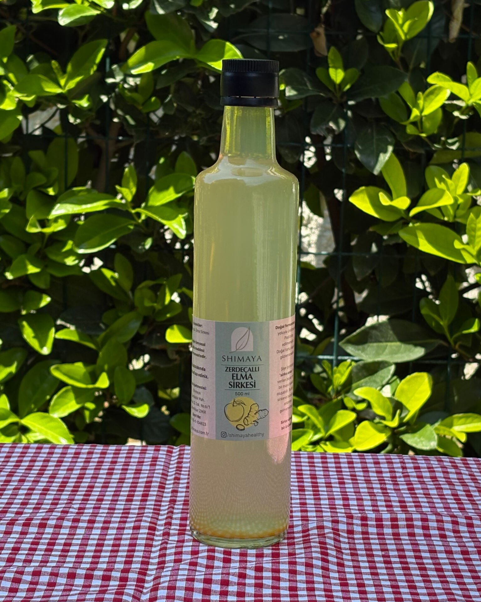 Zerdeçallı Elma Sirkesi (500 ml) Katkı Maddesiz, Koruyucusuz